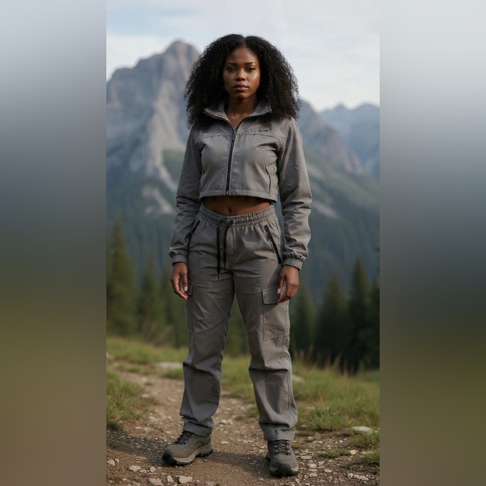 Gray Women's Cargo Joggers